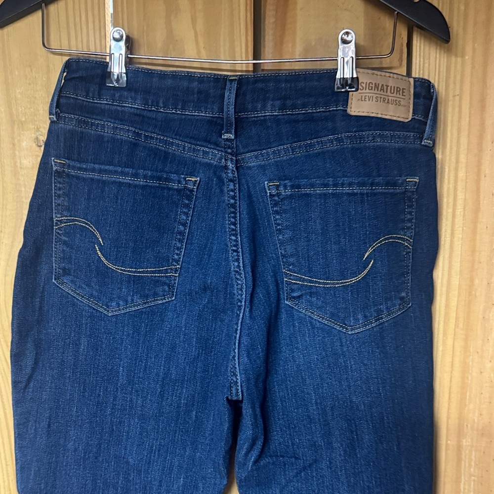 Signature Midnight Blue mid rise straight Jeans - Picture 5 of 8